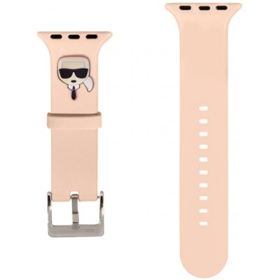 Karl Lagerfeld Strap Apple Watch 42/44/45mm pink strap Silicone Karl Heads KLAWLSLKP – Zboží Mobilmania