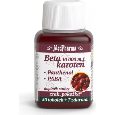 MedPharma Beta karot.10.000 m.j.Panth.+ Paba 37 kapslí – Hledejceny.cz