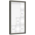 PROCITY Venkovní vitrína model 2000, 12 x A4, sklo, šedá PRO – Zboží Živě
