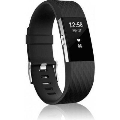 BStrap Silicone Diamond Large řemínek na Fitbit Charge 2, black SFI002C01 – Zbozi.Blesk.cz