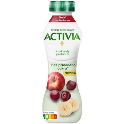Activia probiotický jogurtový nápoj jablko, třešeň a banán bez přidaného cukru 270g – Zboží Dáma