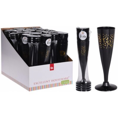 Kelímky šampus plastové černé 0 13ml 953792 – Zboží Dáma