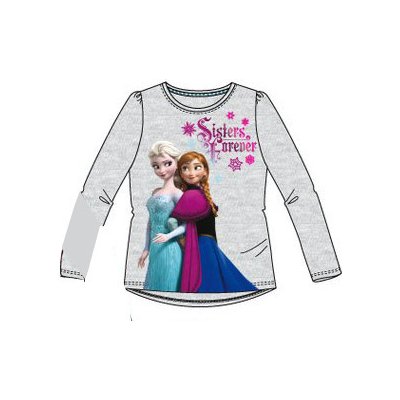 Sun City Frozen Anna a Elsa tričko Disney šedé – Zboží Mobilmania