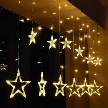 Solight LED vánoční závěs s hvězdami 1,8m