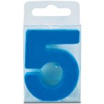 Stadter Svíčka ve tvaru číslice 5 mini modrá – Sleviste.cz