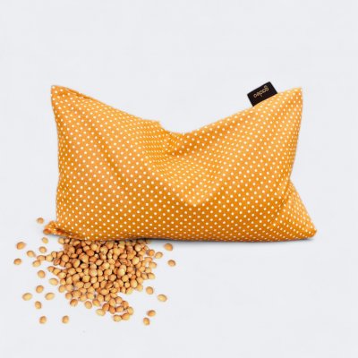 GADEO nahřívací třešňový polštářek POLKA DOTS tmavě žlutá 18 x 28 cm – Sleviste.cz