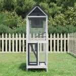 vidaXL Ptačí voliéra šedá 60 × 58,5 × 160 cm masivní borové dřevo 9799.172256 – Hledejceny.cz