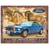 Plakát Plechová cedule Ford Mustang True American Muscle 40 cm x 32 cm