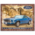 Plechová cedule Ford Mustang True American Muscle 40 cm x 32 cm – Sleviste.cz