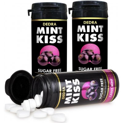 Mint Kiss rybízovo-mátové osvěžující pastilky bez cukru, cassis mint 3 x 28 g – Zboží Dáma