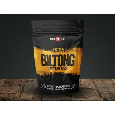 MasoHere Hovězí Biltong Hořčice 40 g – Zboží Dáma