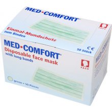 Med-Comfort Ústenky operační 3 vrstvé s úvazky, zelená, 50 ks
