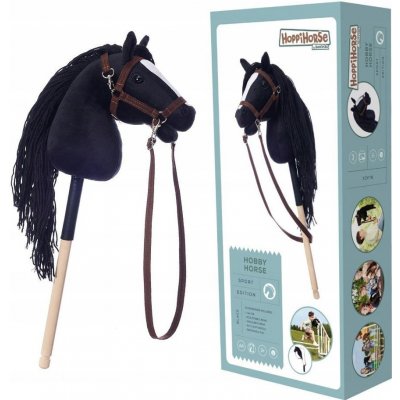Kůň na tyči hobby horse HOPPIHORSE velikost A4 černý – Zboží Dáma