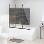 zahrada-XL Skládací sprchová zástěna 3 panely 130 x 130 cm ESG černá – Zboží Dáma