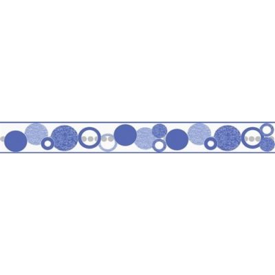 IMPOL TRADE D 58-017-3 Samolepící bordura kruhy modré, rozměr 5 m x 5,8 cm – Zboží Dáma