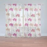 Sablio Záclony Růžové kvítí: 2ks 150x250cm – Zboží Mobilmania
