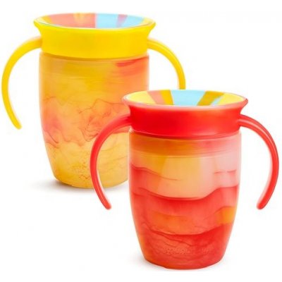 Munchkin Miracle 360° Tie Dye Cup Tropical žlutý a červený 2 ks 207 ml – Zboží Dáma
