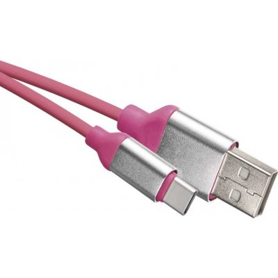 Emos SM7025P USB 2.0 A/M - C/M, 1m, růžový – Zboží Mobilmania