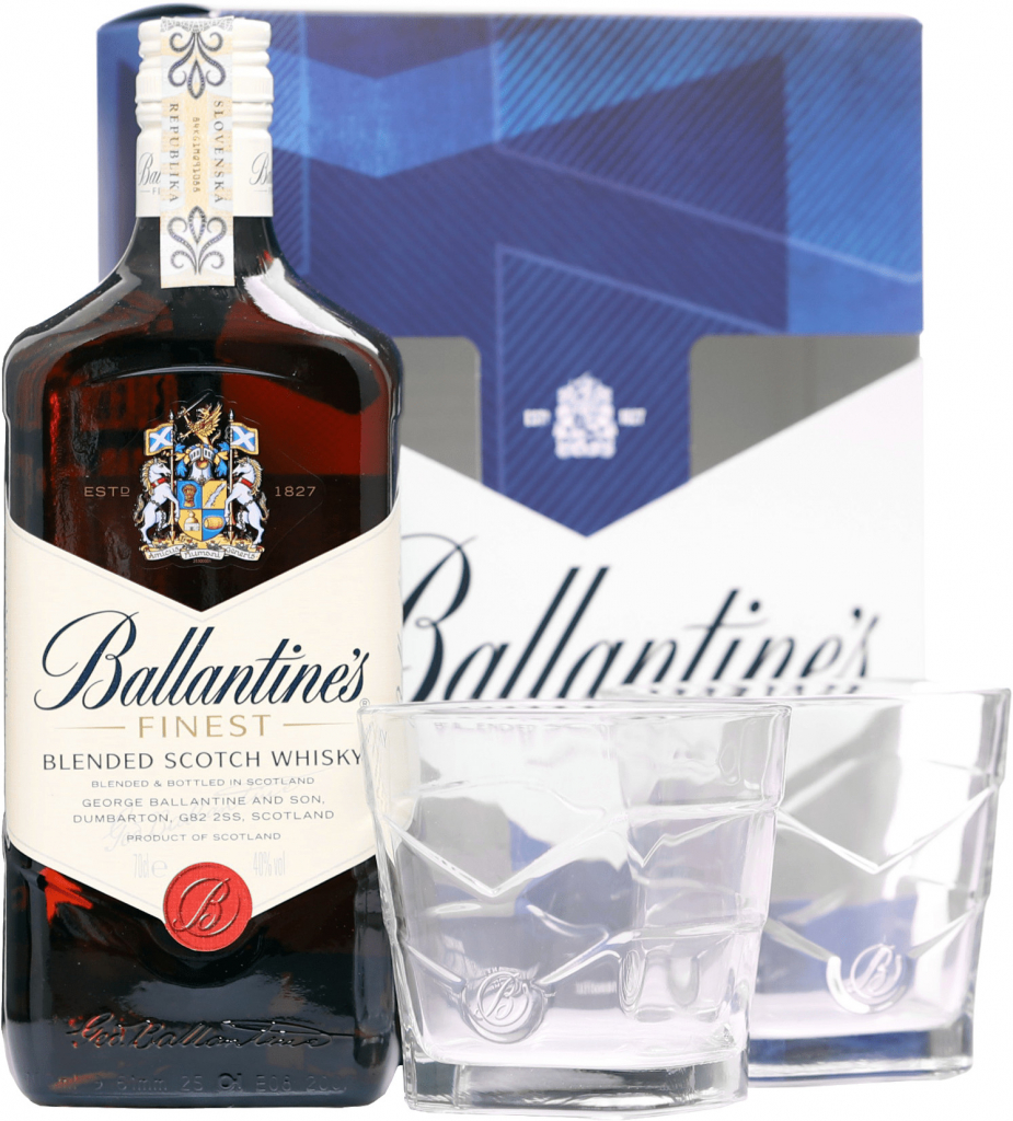 Ballantine’s 40% 0,7 l (dárkové balení 2 sklenice)