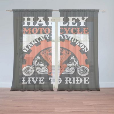 Sablio Záclony Harley-Davidson Live to ride: 2ks 150x250cm – Hledejceny.cz
