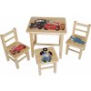Dětský stoleček s židličkou Drew-mix DDětský stůl ze dřeva se židličkami Auta Vzor 6