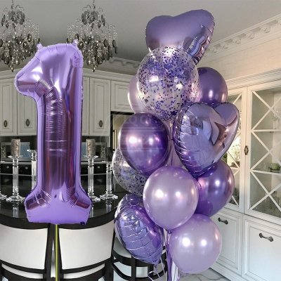 Balónkový set 1.narozeniny fialový