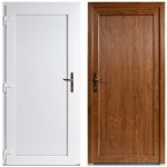 OknaDvereNaMiru.cz Vchodové plastové dveře Emily plné zlatý dub / bílá levé otevírání dovnitř 98 x 198 cm – Sleviste.cz