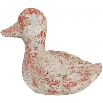Cihlovo-šedá antik cementová dekorace kačenka Brocante 15*8*12 cm – Hledejceny.cz