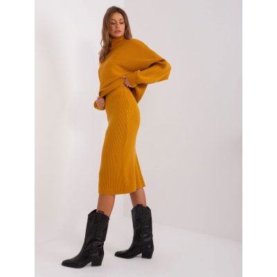 Italy Moda žebrovaná pletená midi sukně at-sd-2331.00p-dark yellow – Zbozi.Blesk.cz