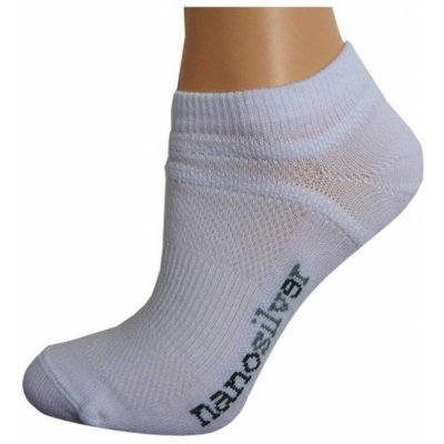 Nanosilver kotníkové tenké ponožky Bílá