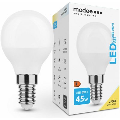 Modee Lighting LED žárovka Globe Mini G45 6W E14 180° 2700K 550 lumen ERP – Zboží Mobilmania