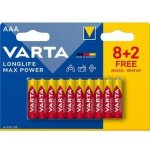 Varta Longlife Max Power AAA 10ks 4703101710 – Zboží Mobilmania