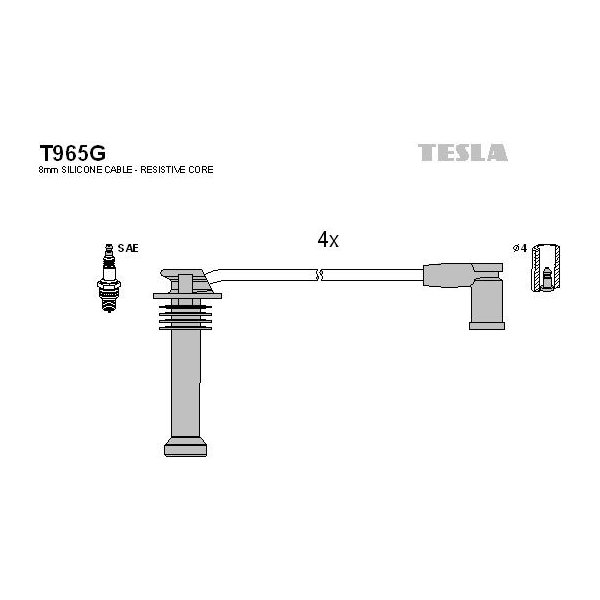 Zapalovací cívky Sada kabelů pro zapalování TESLA T965G