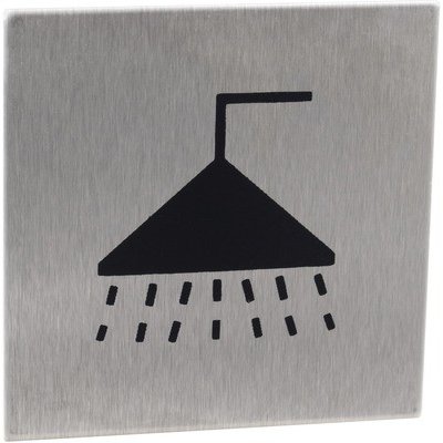 Piktogram Sprcha, nerez, čtverec 60 x 60 mm x 1,2 mm – Zboží Mobilmania