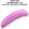 Návnada a nástraha Crazy Fish Trout Baby H-Worm MF Inline Sinking 1,7 cm 53 White pink Sýr 60 ks