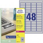 Avery Zweckform L6009-100 Velmi odolné etikety 45,7x21,2mm 4800 ks stříbrná – Sleviste.cz