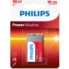 Baterie primární PHILIPS Power Alkaline 9V 1ks 6LR61P1B/10