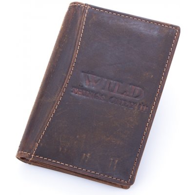 WILD Kožené pouzdro na doklady a karty tmavě hnědé 5521 – Zboží Živě