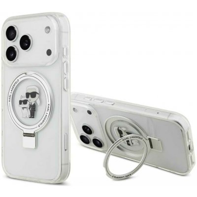Karl Lagerfeld Ringstand Karl and Choupette MagSafe Zadní Kryt pro iPhone 17 Pro White – Zboží Mobilmania