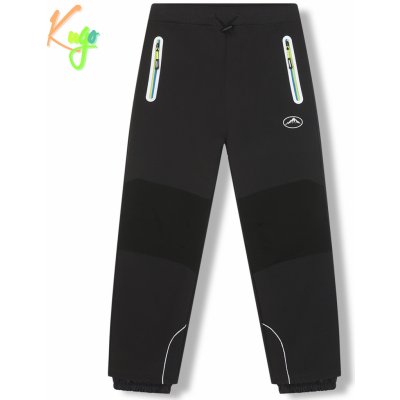 Kugo HK5623 Chlapecké softshellové kalhoty zateplené tmavě šedá / modré zipy – Zboží Mobilmania