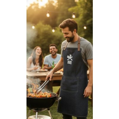 Forbyt Zástěra kuchyňská s kapsou Jeans Mastercheaf černá – Zboží Mobilmania