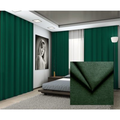 Hotový závěs ENJOY s tunýlkem, tmavě zelený č. 42, 145 x 245 cm – Zboží Mobilmania