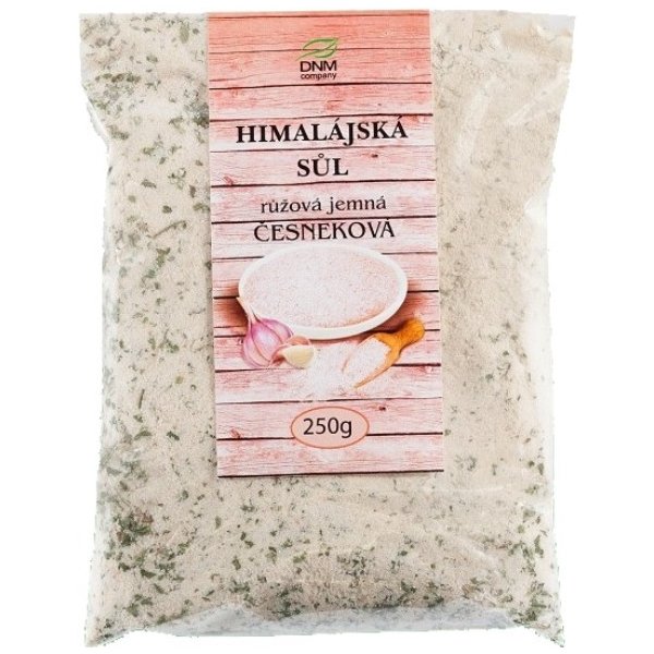 kuchyňská sůl DNM Company himalájská sůl růžová jemně mletá česneková 200 g