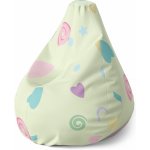 Sablio sedací vak Pear srdíčka a spirály XL 140 x 100 x 25 cm – Sleviste.cz