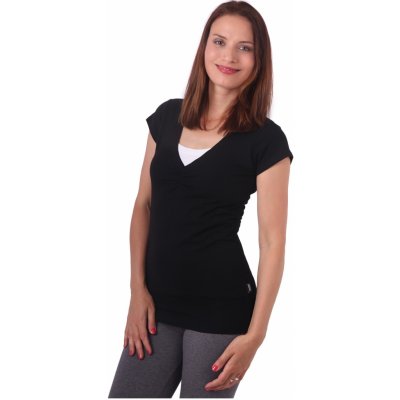 Jožánek kojící tričko Karla krátký rukáv černá – Zboží Dáma