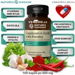 Nature’s Sunshine CAPSICUM & GARLIC WITH PARSLEY Kajenský pepř + Česnek + Petržel nať 100 kapslí po 600 mg – Hledejceny.cz