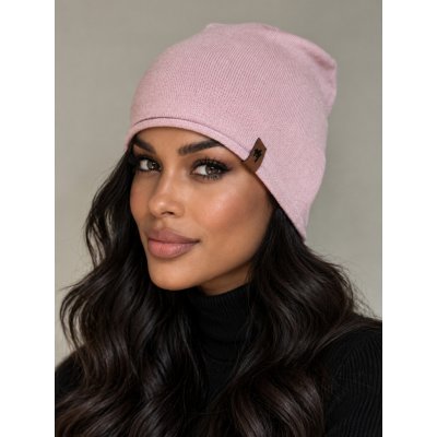 Fashionweek Dámská čepice beanie z viskózy s ozdobným logem S2923 světle růžová – Hledejceny.cz