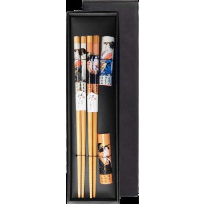 Made in Japan Sada 2 párů Japonských ručně vyřezávaných hůlek dřevěných - Geishi – Zboží Dáma