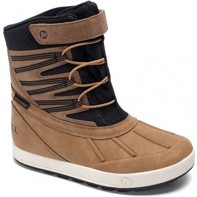 Merrell SNOW BANK 5.0 WP dětské zimní boty hnědá – Zboží Dáma