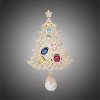 Brož Éternelle vánoční brož Swarovski Elements Christmas Tree vánoční stomeček B2205 zlatá